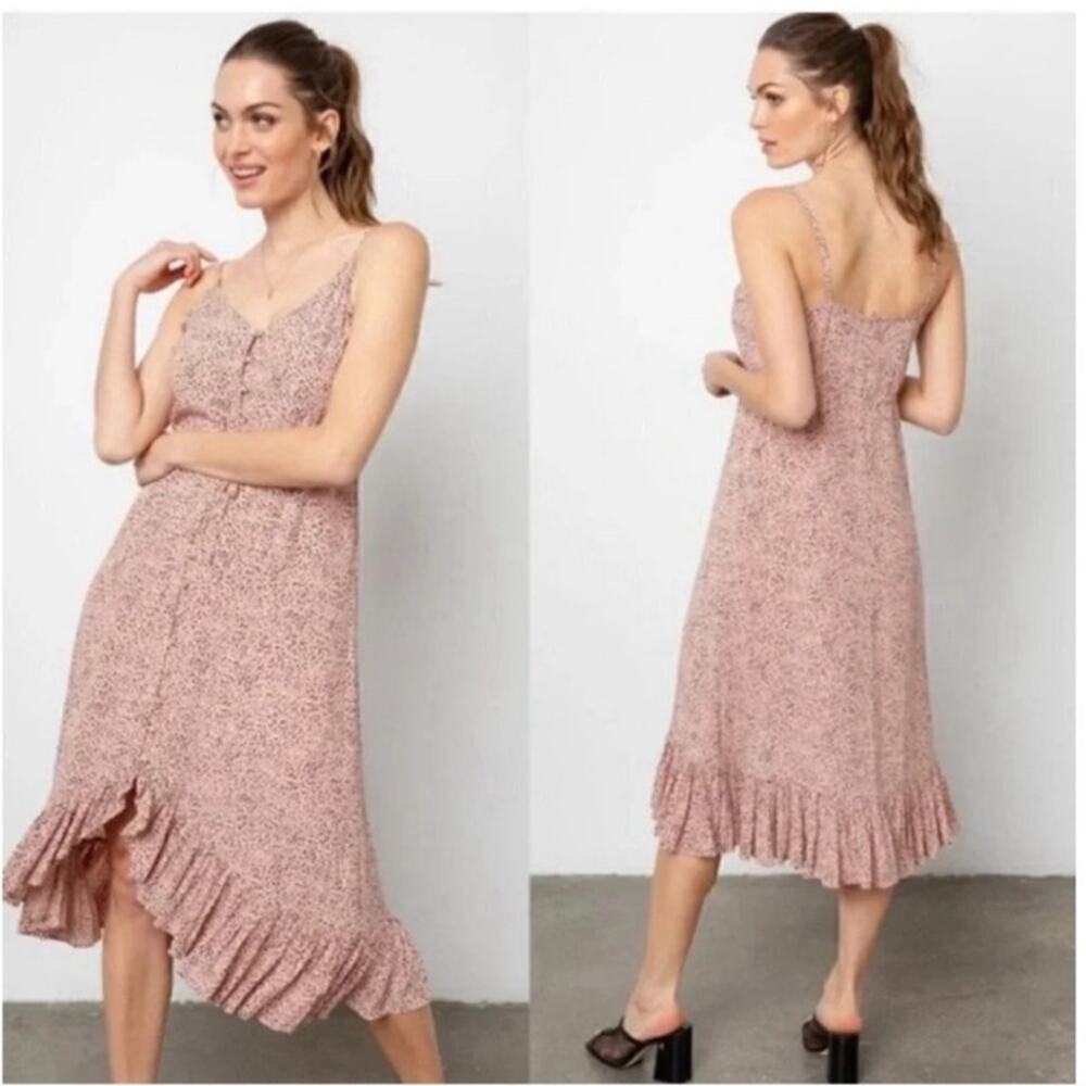 NWT Rails Frida Midi Dress in Rose Pink Spotted Boho Feminine Size S - Picture 8 of 13